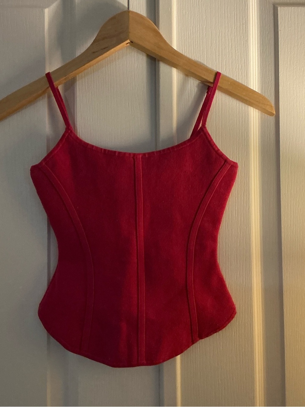 Aritzia Babaton Hot Pink Fitted Spaghetti Strap Corset Camisole, XS
